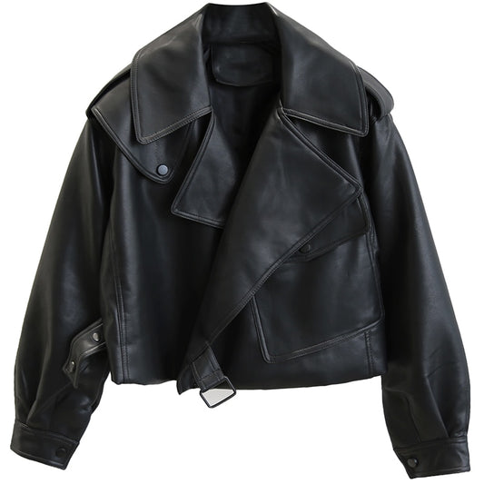 "Sia" Faux Leather Oversized Jacket